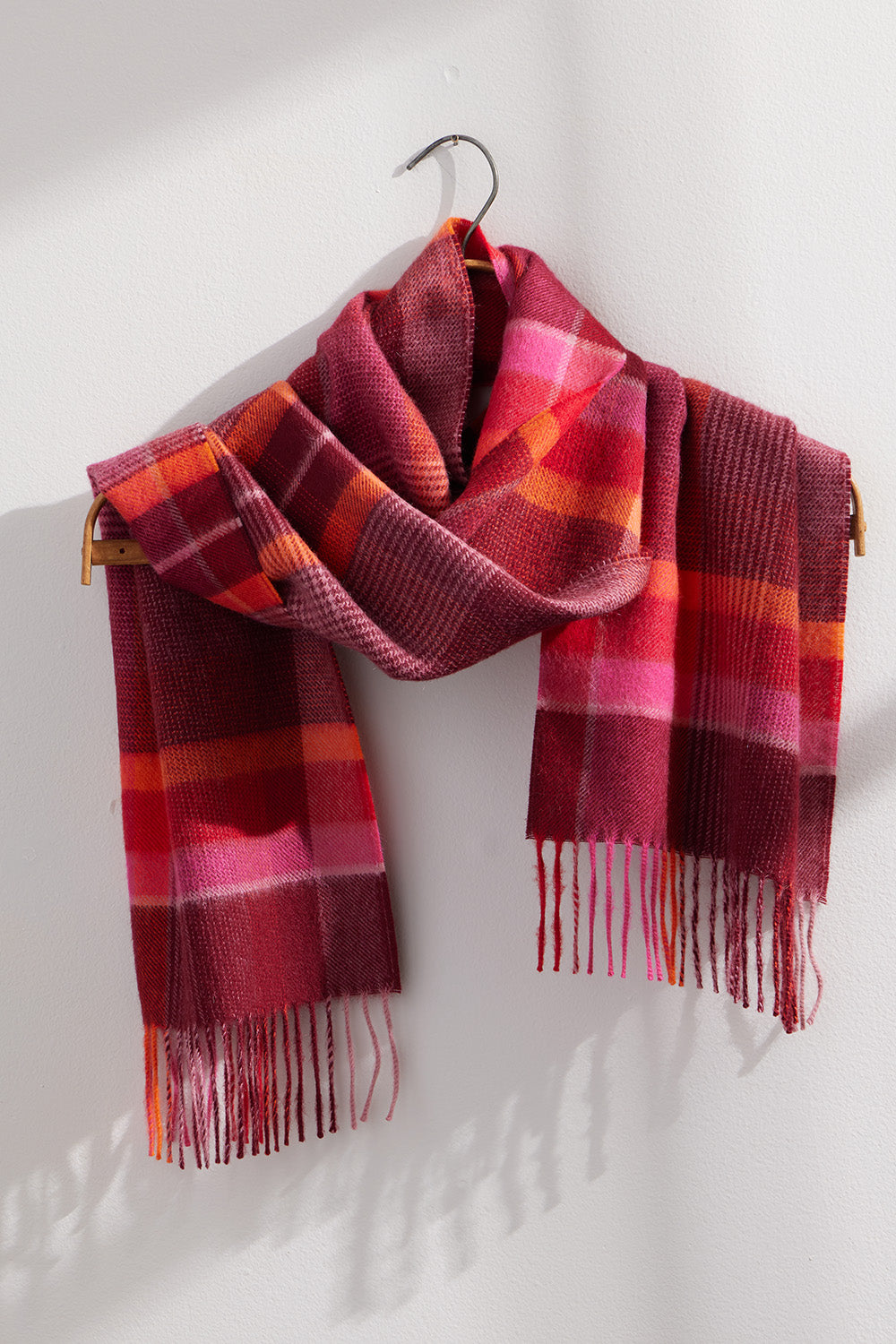 Baby Alpaca Scarf - Red Plaid
