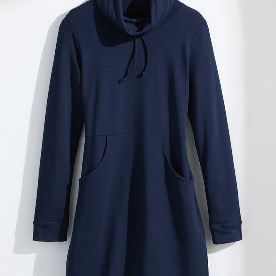 Women's Organic French Terry Weekend Dress - Dark Navy