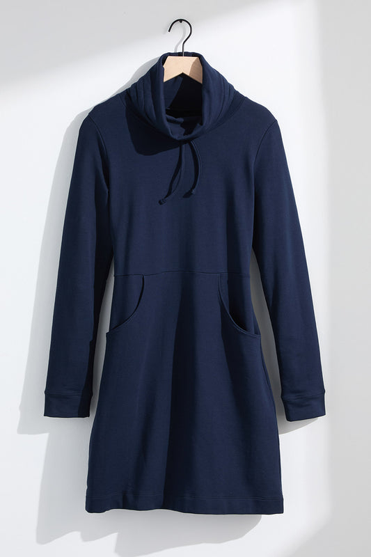 Women's Organic French Terry Weekend Dress - Dark Navy