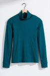 Women's Luxe 100% Organic Cotton Turtleneck - Deep Teal
