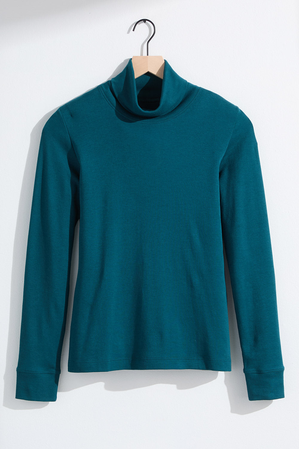 Women's Luxe 100% Organic Cotton Turtleneck - Deep Teal