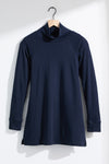 Women's Luxe 100% Organic Cotton High-Neck Tunic - Dark Navy