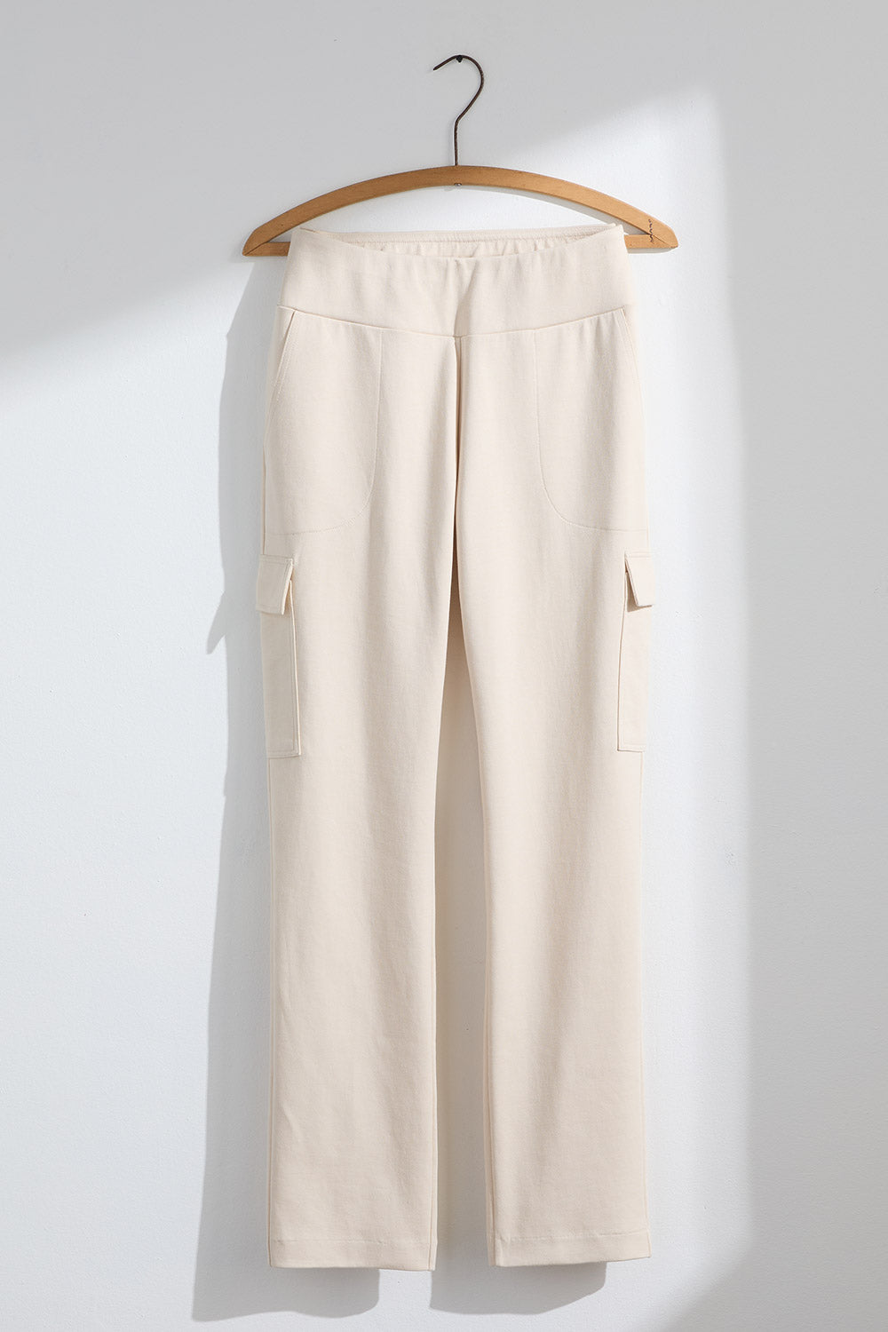 Women's Organic Cotton Double Knit Luxe Cargo Trousers - Undyed