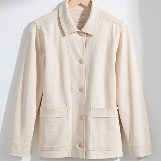 Women's Organic Cotton Double Knit Luxe Shirt Jacket - Undyed