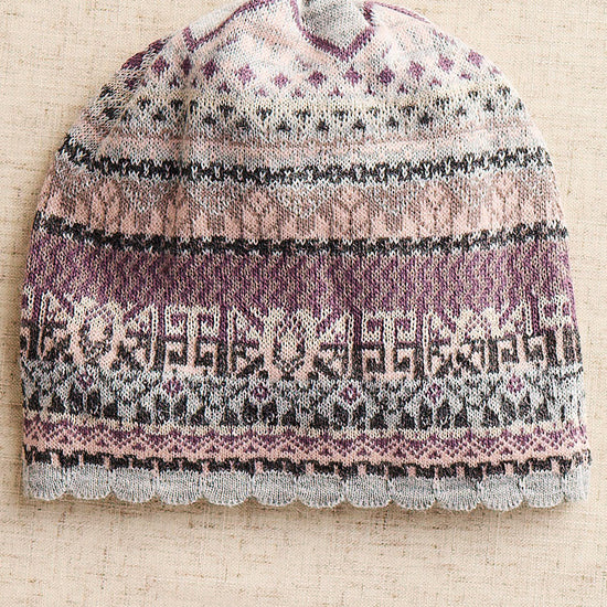 Highlands Pattern Alpaca Blend Hat - Grey