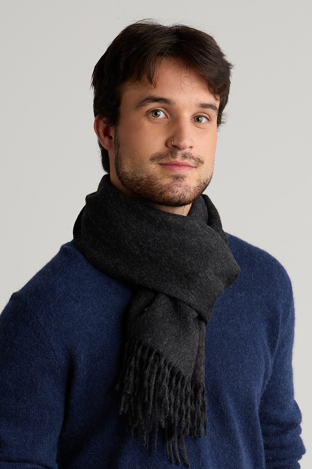 Baby Alpaca Scarf - Charcoal