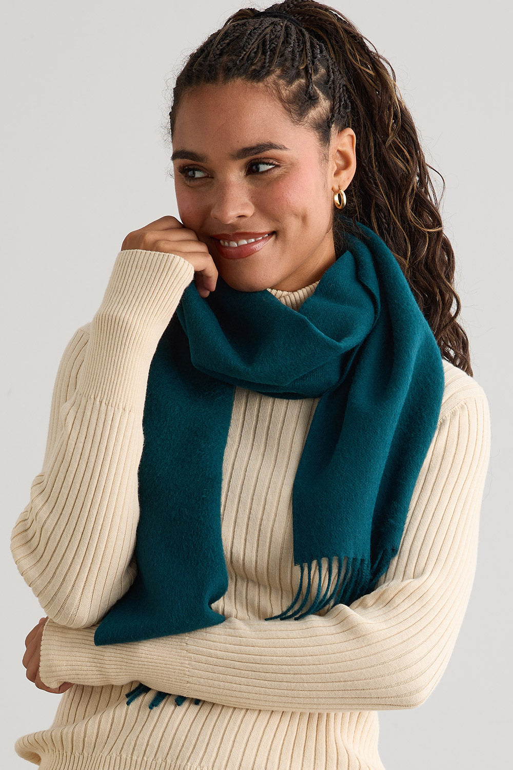 Baby Alpaca Scarf - Jade Green