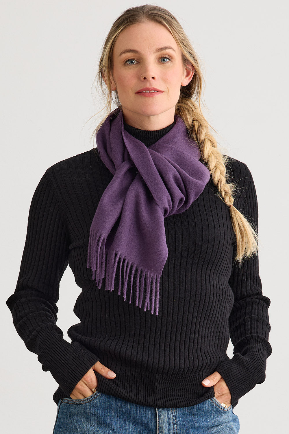 Baby Alpaca Scarf - Purple