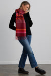 Baby Alpaca Scarf - Red Plaid