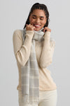 Baby Alpaca Scarf - Undyed Grey Plaid