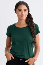 Women's Organic Scoop Neck Tee - Dark Pine