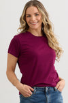 Women's Organic Cotton Relaxed Crew Neck T-shirt - Boysenberry