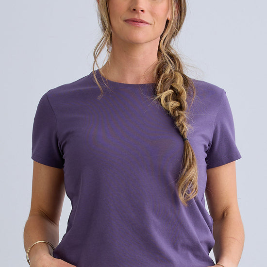 Women's Organic Relaxed Crew Neck T-shirt - Purple Twilight