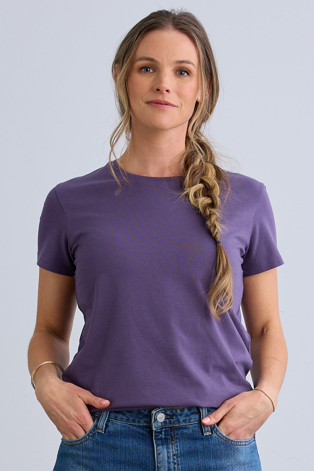 Women's Organic Relaxed Crew Neck T-shirt - Purple Twilight