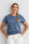 Women's Organic Cotton Relaxed Crew Neck T-shirt - Storm Blue