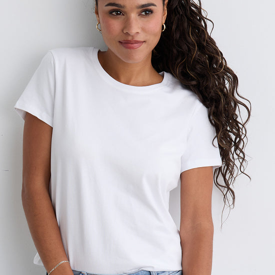 Women's Organic Cotton Relaxed Crew Neck T-shirt - White