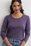 Women's Organic Cotton Scoop Neck Long Sleeve Tee - Purple Twilight
