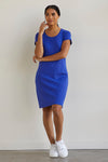 Women's 100% Organic Cotton T-Shirt Dress - Cobalt