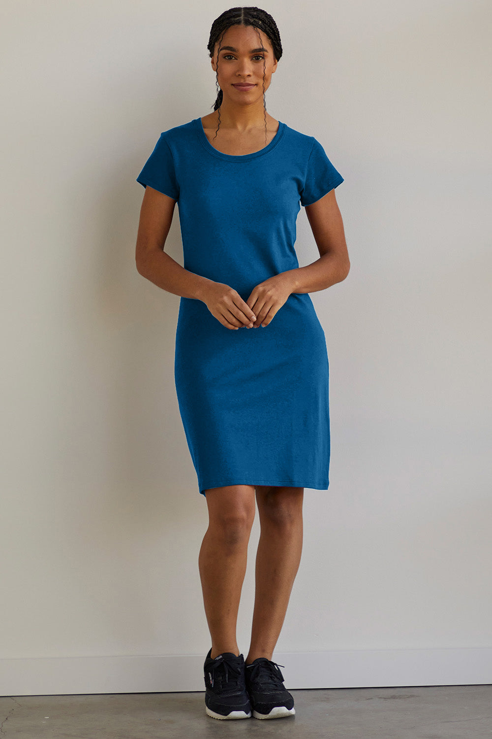 Women's 100% Organic Cotton T-Shirt Dress - Peacock