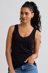 Women's Organic Cotton Reversible 2 in 1 Tank Top - Black