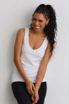 Women's Organic Cotton Reversible 2 in 1 Tank Top - White