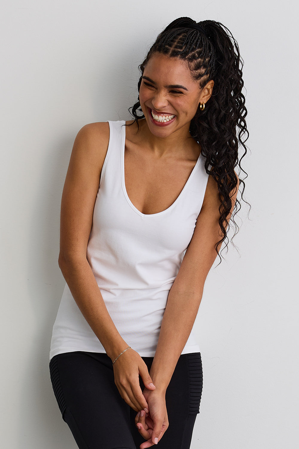 Women's Organic Cotton Reversible 2 in 1 Tank Top - White