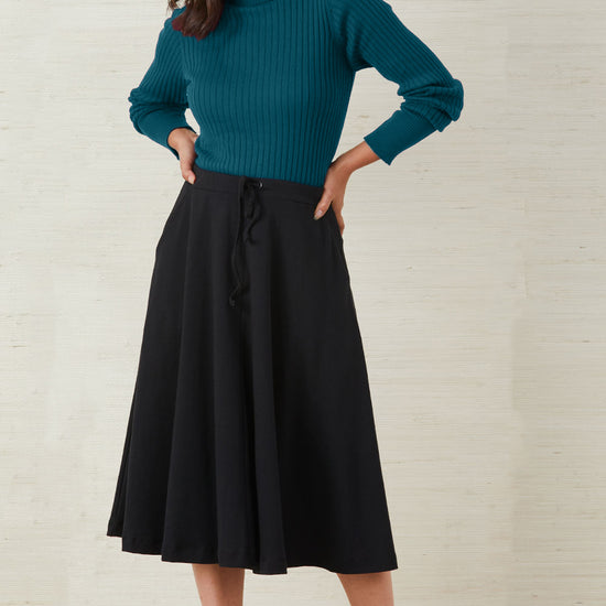 Women's Organic Cotton Ribbed Turtleneck Sweater - Deep Teal