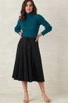Women's Organic Cotton Ribbed Turtleneck Sweater - Deep Teal