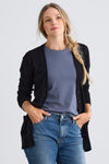 Women's Organic Boyfriend Cardigan Sweater - Black