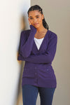 Women's Organic Boyfriend Cardigan Sweater - Violet Blue