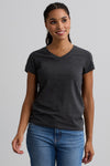 Women's Organic V-neck T-shirt - Dark Charcoal Heather