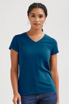 Women's Organic Cotton V-Neck T-shirt - Peacock