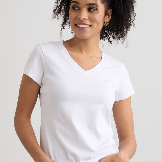 Women's Organic Cotton V-Neck T-shirt - White