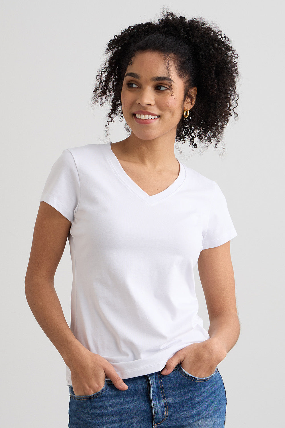 Women's Organic Cotton V-Neck T-shirt - White