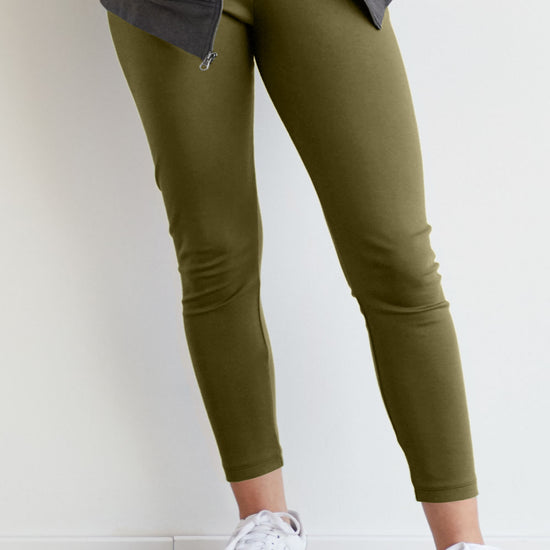 Women's Organic 100% Cotton Leggings - Olive