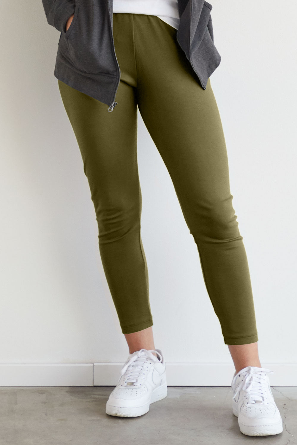 Women's Organic 100% Cotton Leggings - Olive