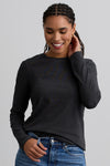Women's Organic Long Sleeve Crew Neck T-shirt - Dark Charcoal Heather