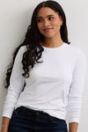 Women's Organic Cotton Long Sleeve Crew Neck T-shirt - White