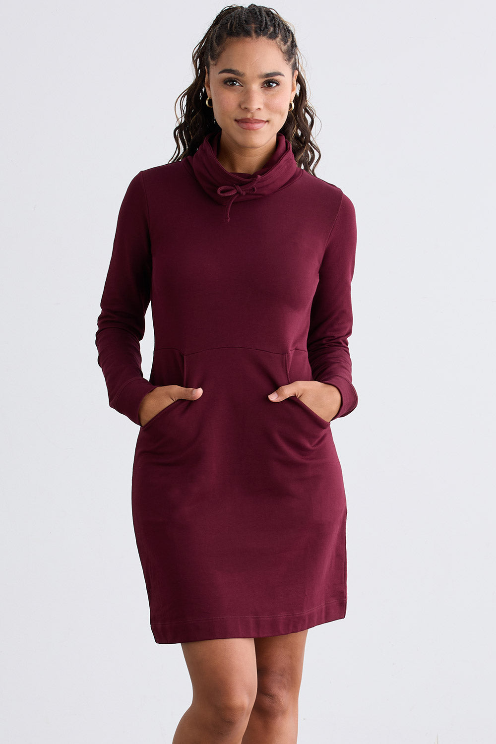 Women's Organic French Terry Weekend Dress - Burgundy