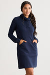 Women's Organic French Terry Weekend Dress - Dark Navy