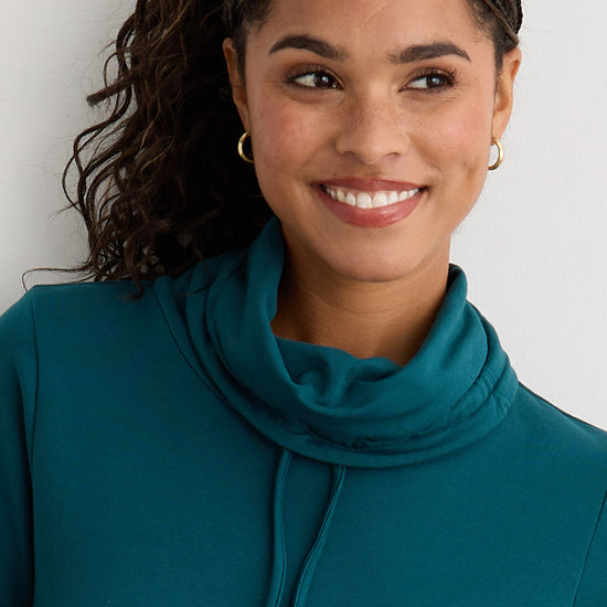 Women's Organic French Terry Weekend Dress - Deep Teal