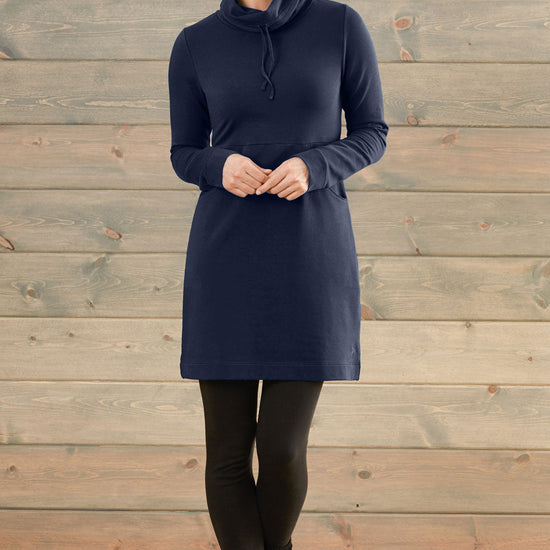Women's Organic French Terry Weekend Dress - Midnight Navy