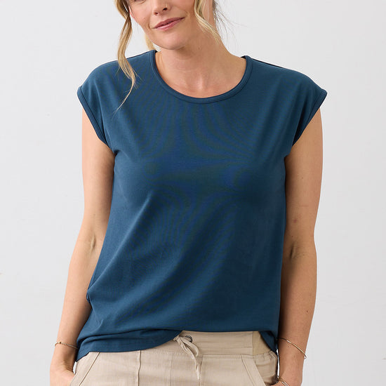 Women's Organic Cap Sleeve Easy Tee - Dark Ocean
