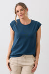 Women's Organic Cap Sleeve Easy Tee - Dark Ocean