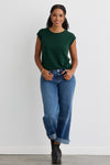 Women's Organic Cotton Cap Sleeve Easy Tee - Dark Pine