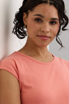 Women's Organic Cotton Cap Sleeve Easy Tee - Soft Coral