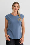 Women's Organic Cotton Cap Sleeve Easy Tee - Storm Blue