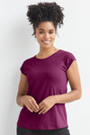 Women's Organic Cotton Cap Sleeve Easy Tee - Boysenberry