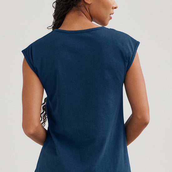Women's Organic Cotton Cap Sleeve Easy Tee - Dark Ocean