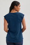 Women's Organic Cotton Cap Sleeve Easy Tee - Dark Ocean